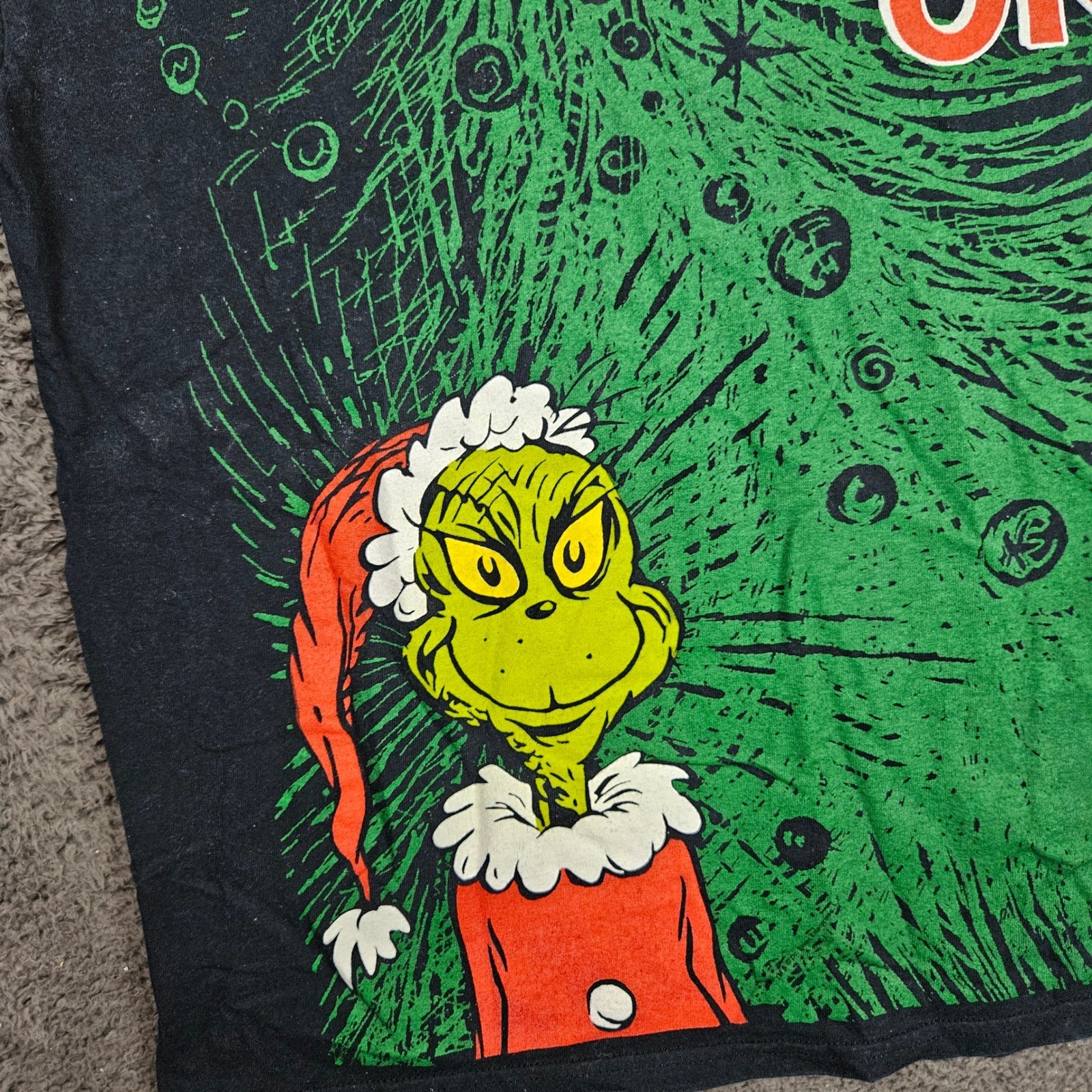 Dr. Seuss Grinch Men's XL VTG 2001 YOURE A MEAN ONE Christmas Black T Shirt gallery