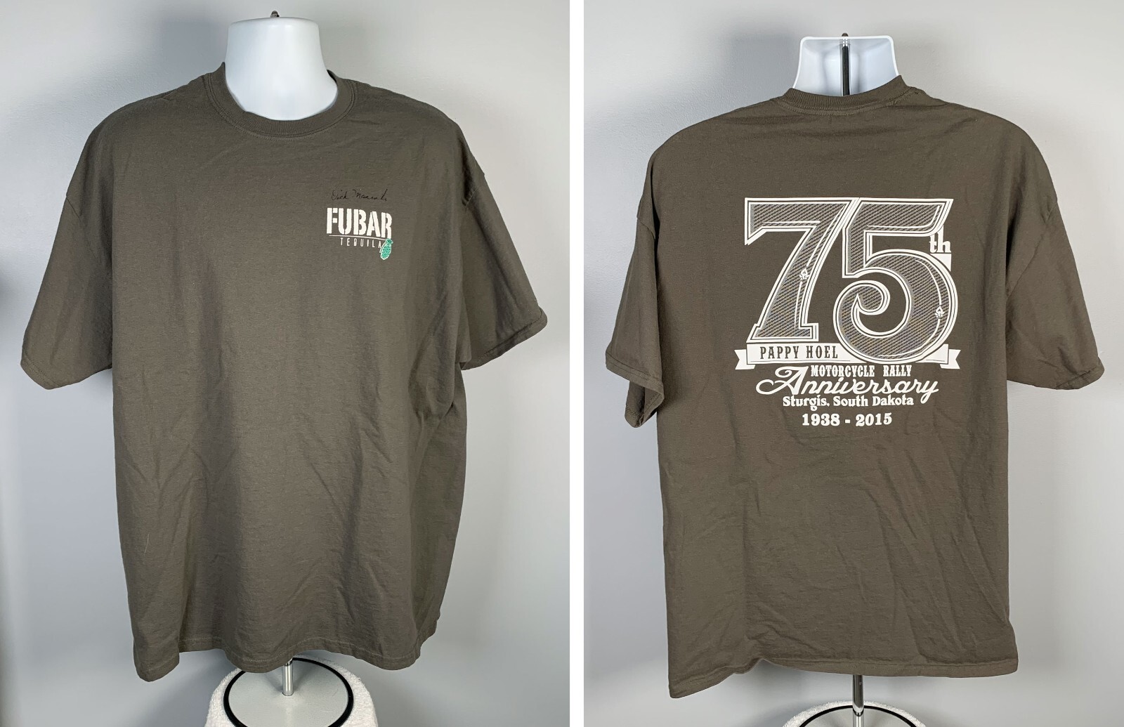 Fubar Tequila 75th Sturgis Motorcycle Rally Pappy Hoel T Shirt Mens 2XL