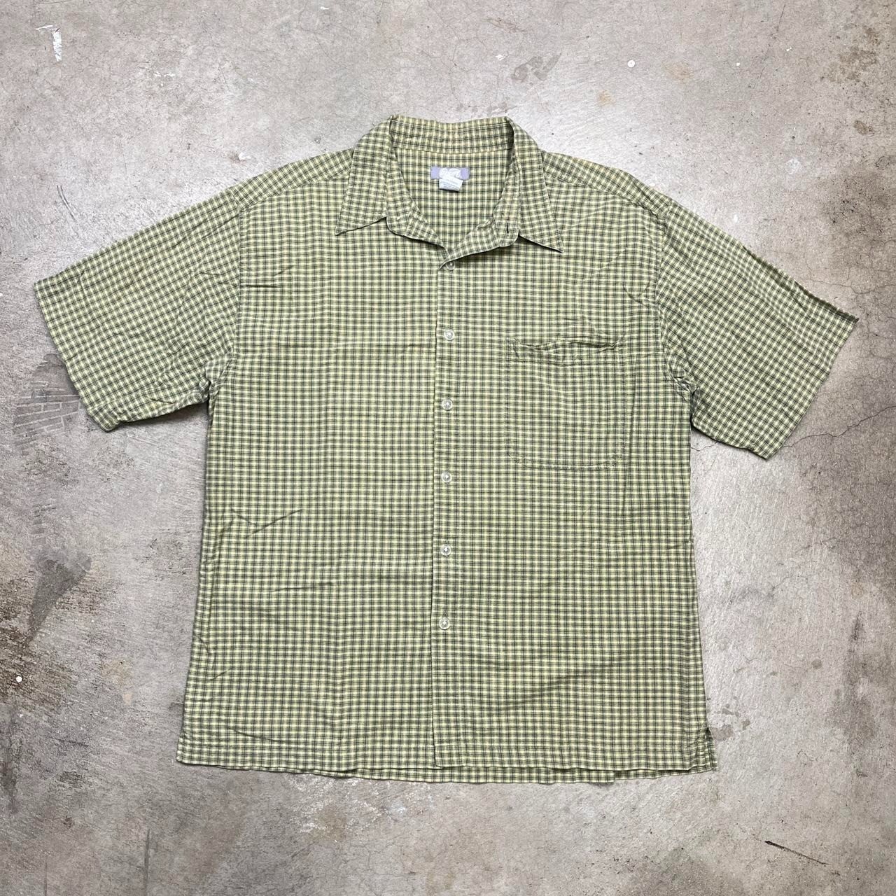 Vintage Utility Y2k Yellow plaid button up shirt large gallery