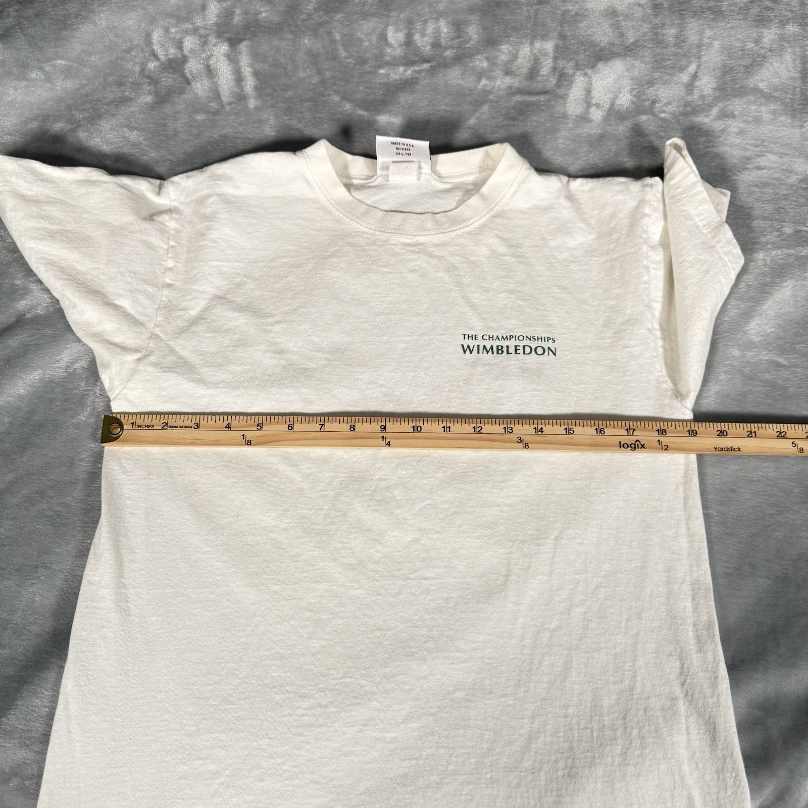 Vintage Wimbledon Tennis T Shirt Mens M Slim Fit Cropped Made In USA 90s gallery