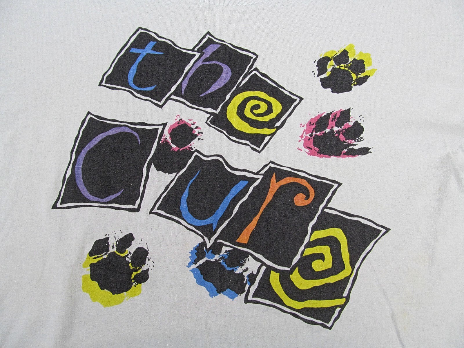 The Cure T-shirt Vintage 80s White Love Cats Paws Single Stitch SEE DESCRIPTION gallery