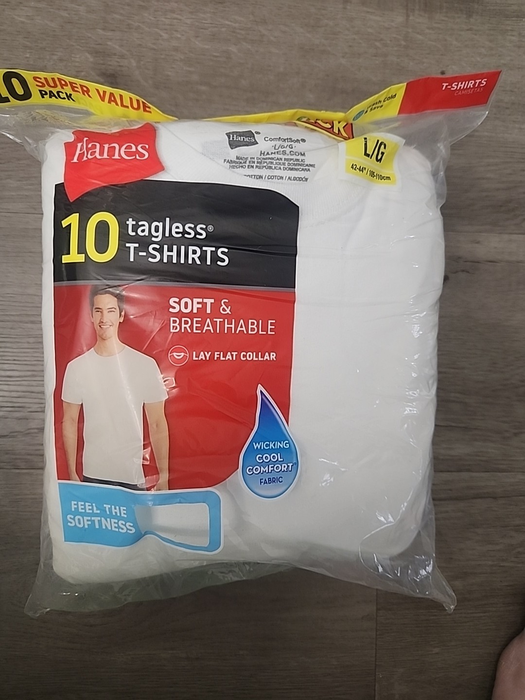 Hanes 2135Z0 T-Shirt for Men, Size L - White gallery