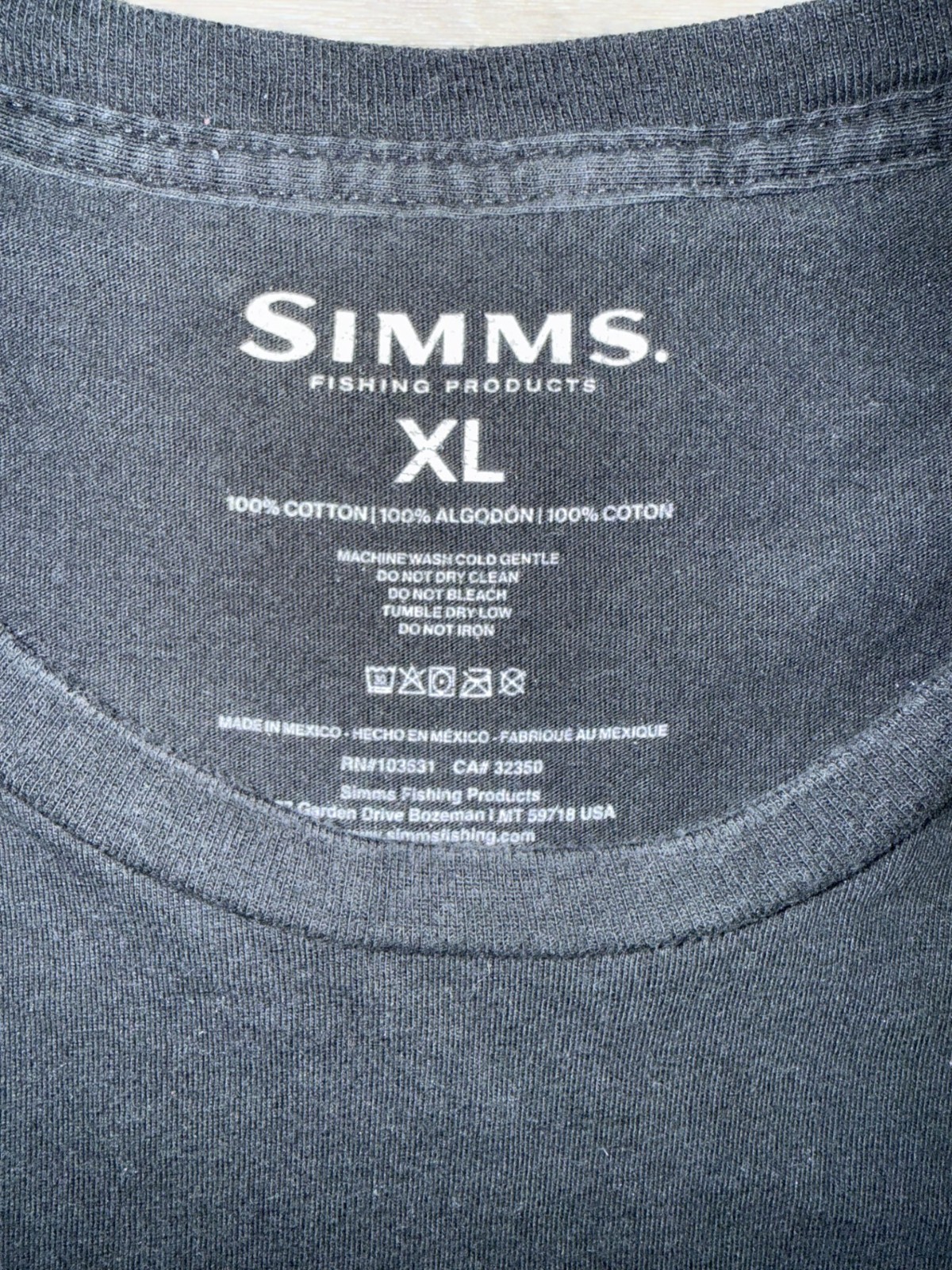 Simms Fishing T-Shirt Mens Size XL Black gallery