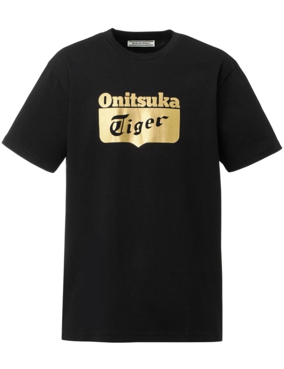Onitsuka Tiger Logo T-Shirt Black Gold Large HF8201 Japan JP New Ship From US