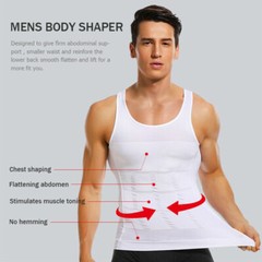 Men’s Chest Compression Shaping Vest Tummy Control Shirt Hide Gynecomastia Moobs