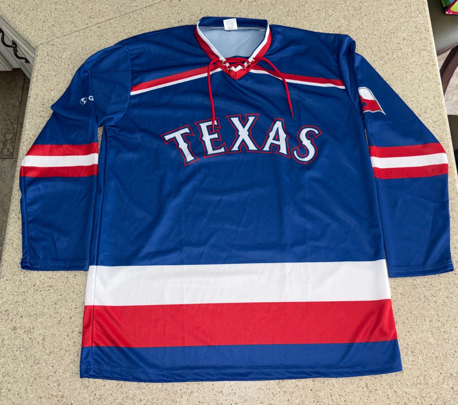 MLB Baseball Texas Rangers Lace Up SGA Hockey Jersey 8/26/2025 Size XL