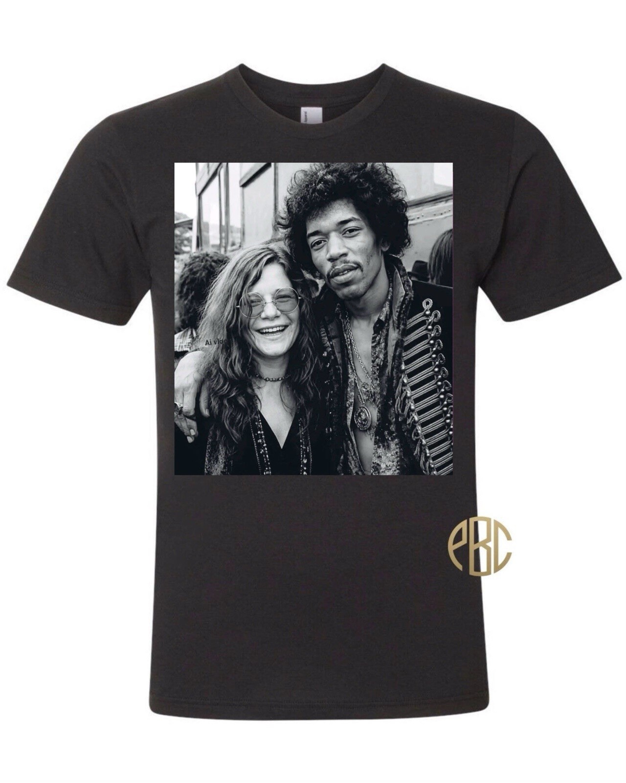 Jimi Hendrix w Janis Joplin Woodstock Tee *see desc*