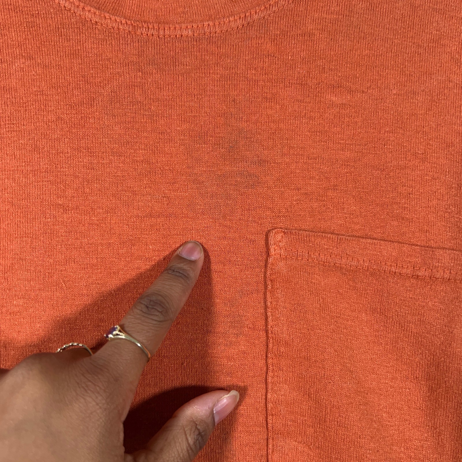 Jungmaven Shirt Mens Medium Orange Solid Pocket Tee Hemp Blend USA Made gallery