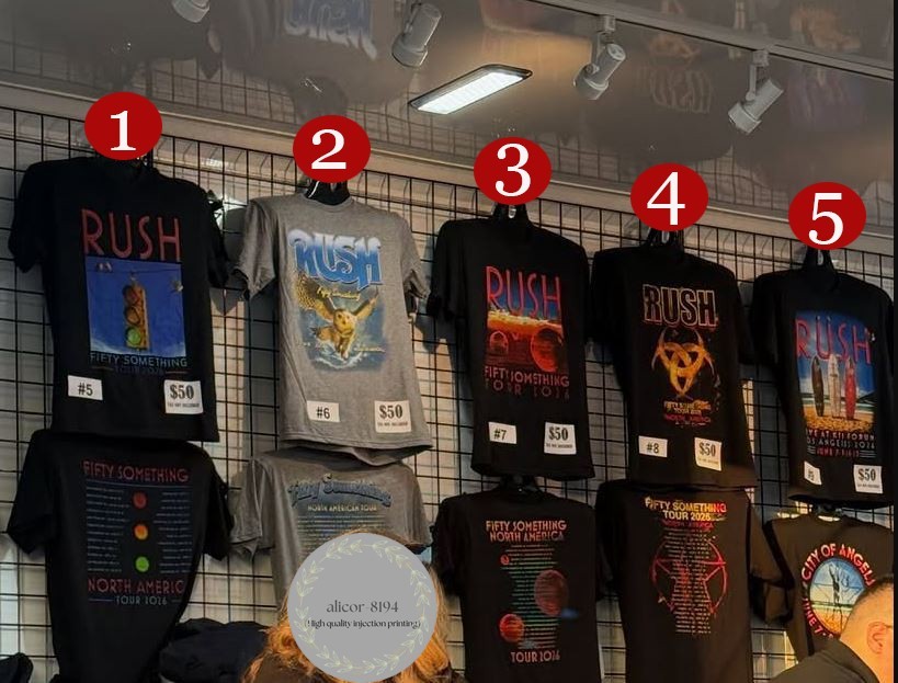 RUSH Band Fifty Something North American Tour 2026 T Shirt Reprint gallery