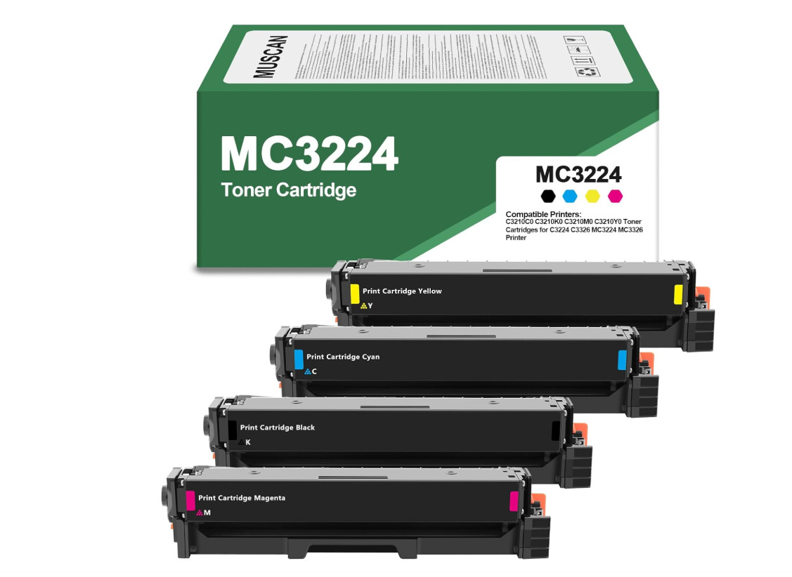 MC3224 MC3326 Toner Cartridges with Chip Replacement for C3210K0 C3210C0 C3210M0