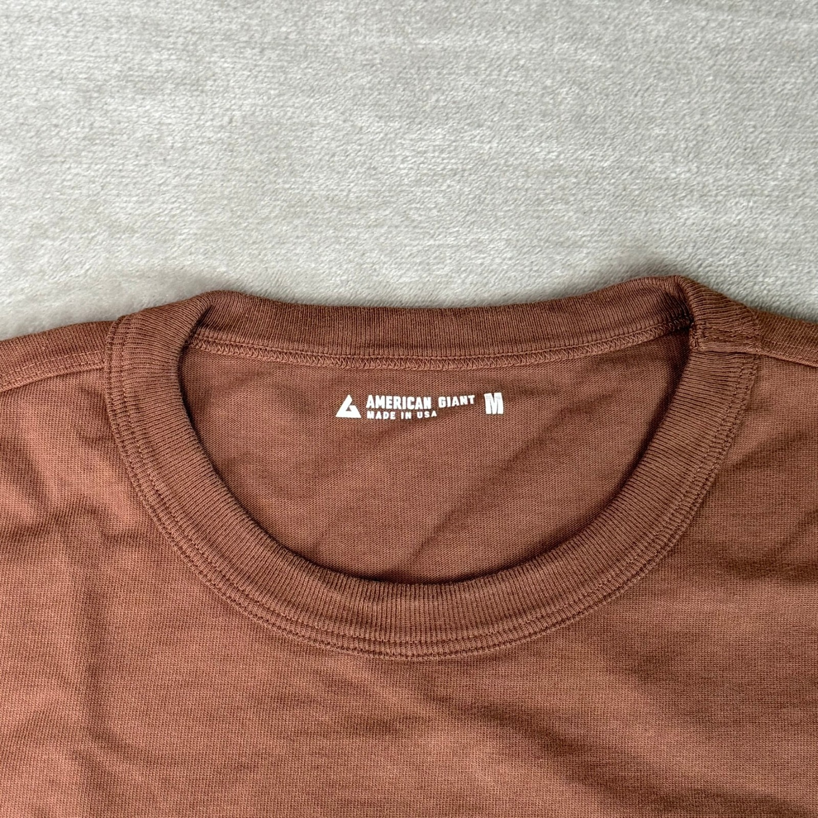American Giant Everest Tee Mens Medium Tiramisu Brown Heavy Thick $80 USA NWOT gallery