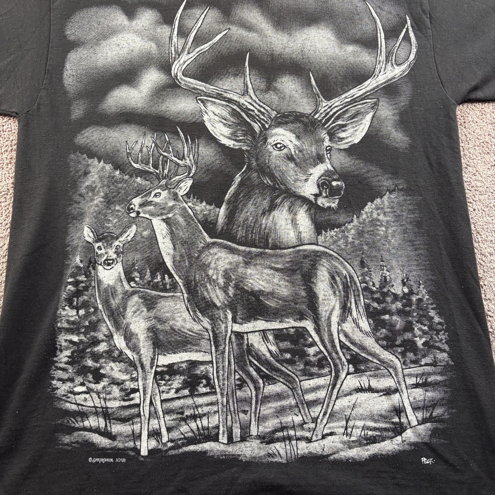 Vintage Springhill Double-Sided Deer Nature Graphic Print Size Small Black gallery