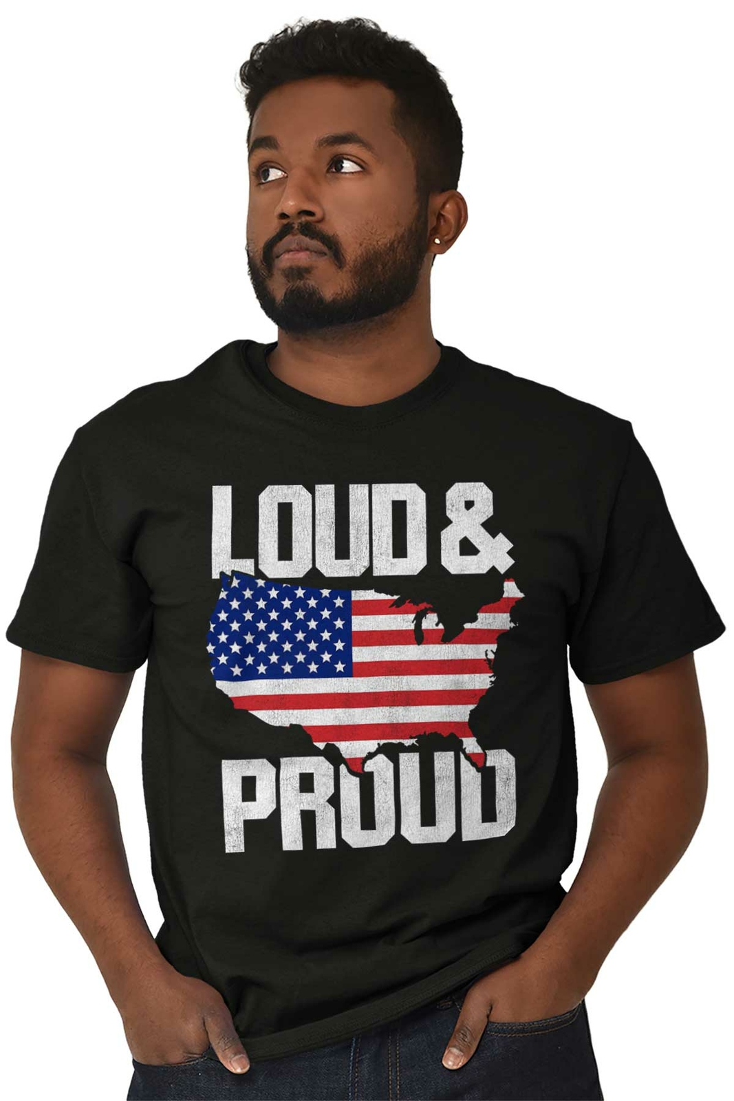 Loud And Proud America USA Made In The USA Adult Short Sleeve Crewneck Tee gallery