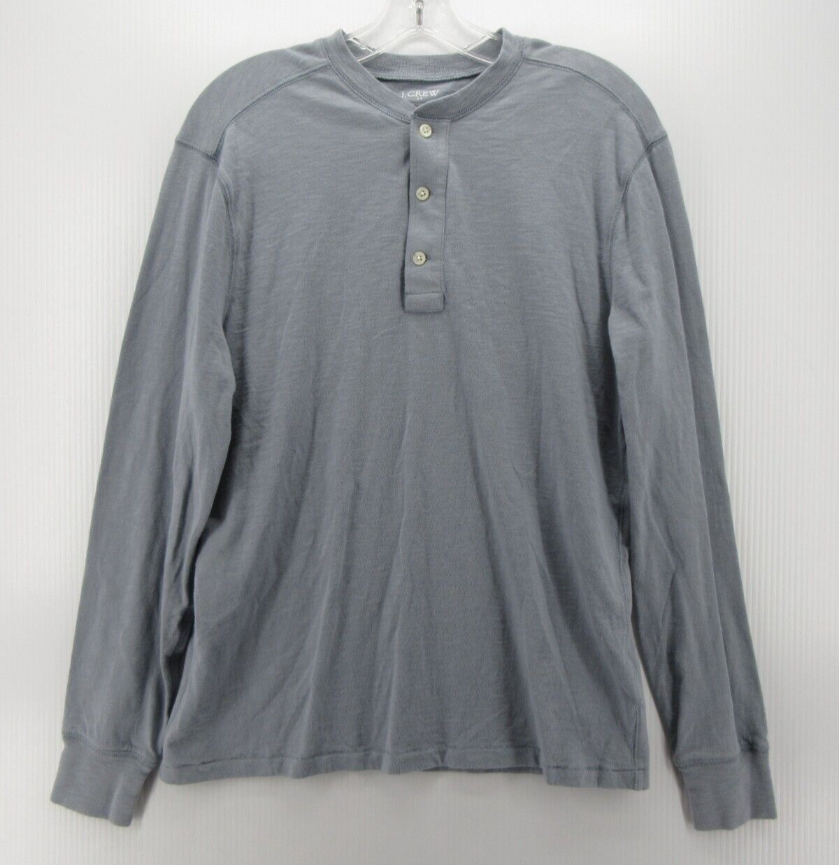 J Crew Shirt Men Medium Gray Henley Pullover T Tee Casual Preppy Knit Cotton gallery