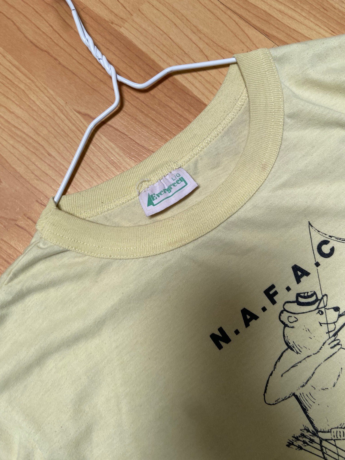 True Vintage 80s N.A.F.A.C Archery T Shirt Sz L Bulkley Smithers B.C Yellow USA gallery