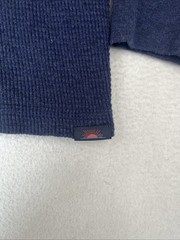 FAHERTY Surplus Waffle Crew Deep Sea Heather Blue Mens Size Lg L Large