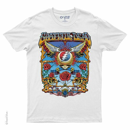 GRATEFUL DEAD-FLYING SYF- STEAL YOUR FACE-WHITE T-SHIRT S-M-L-XL-2X-3X-4X-5X-6X