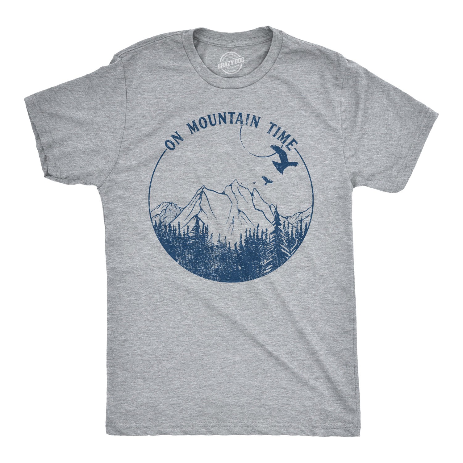 Mens On Mountain Time T shirt Cute Hiking Camping Gift Happy Camper Tee for Guys
