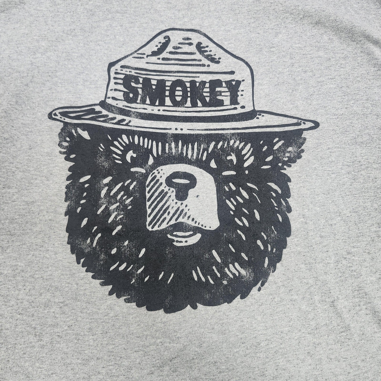 Meijer Shirt Mens 2XL Gray Smokey Bear Tonal Graphic Tee Camping Outdoor Top gallery