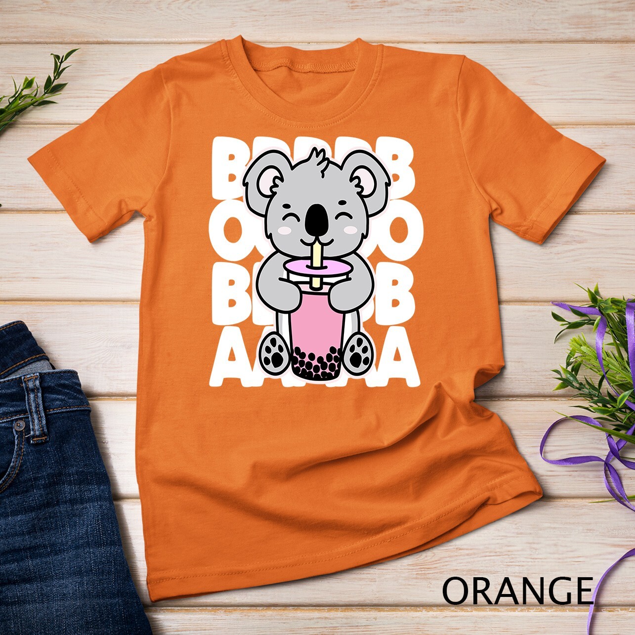 Koala Drinking Boba Cute Kawaii Bubble Tea Dark Unisex T-shirt gallery