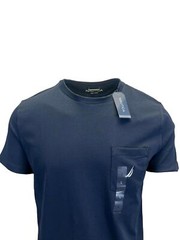 Nautica Men’s T-Shirt Solid Crew Neck Short Sleeve Pocket