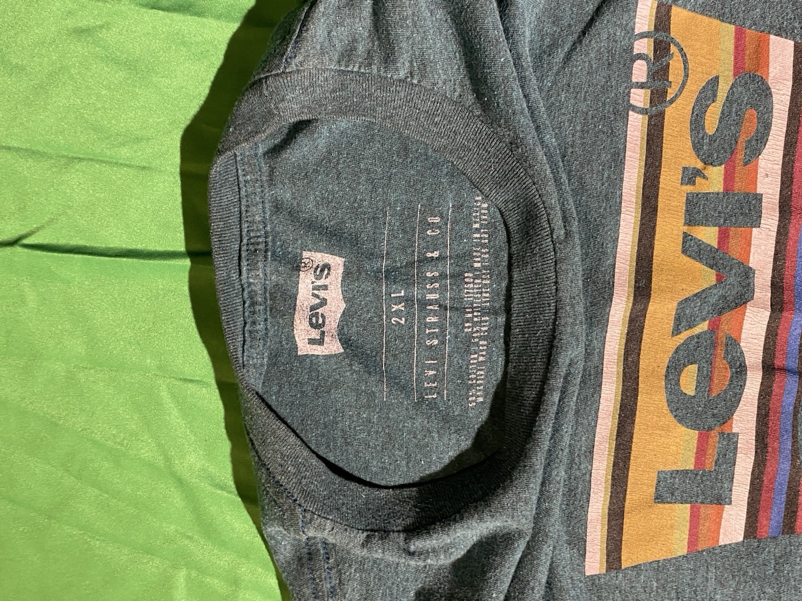 Levi’s T-Shirt Men’s Teal Batwing Logo Graphic Tee Short Sleeve Casual Shirt XXL gallery
