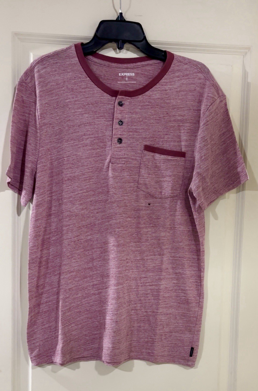 Express Men's Heathered Mauve Short-Sleeve Crew Tee gallery