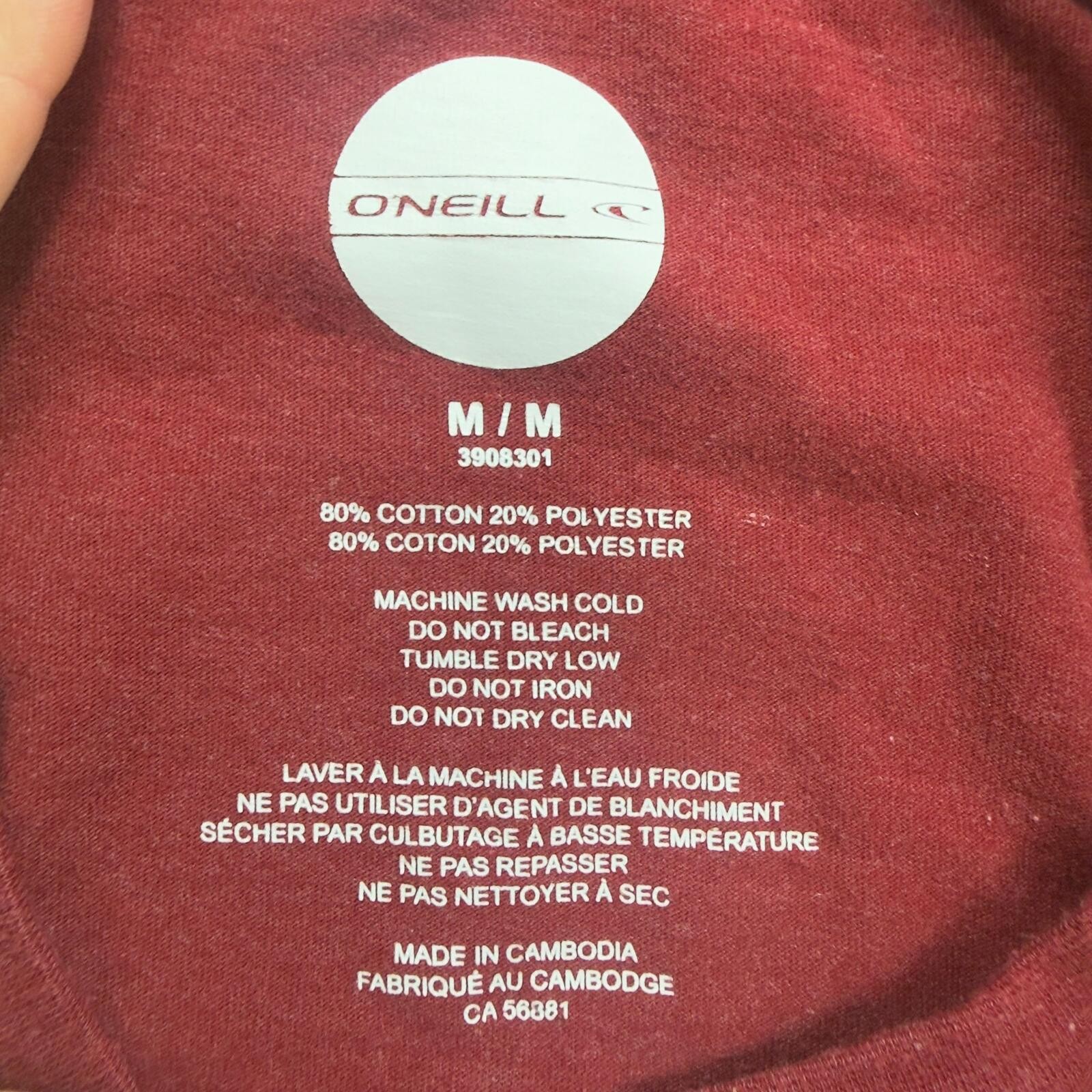 O'Neill Short Sleeve Graphic T-Shirt Heather Red Size M gallery