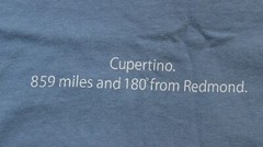 VTG Apple Computer T Shirt – Cupertino 859 miles and 180 from Redmond – Men Sz L