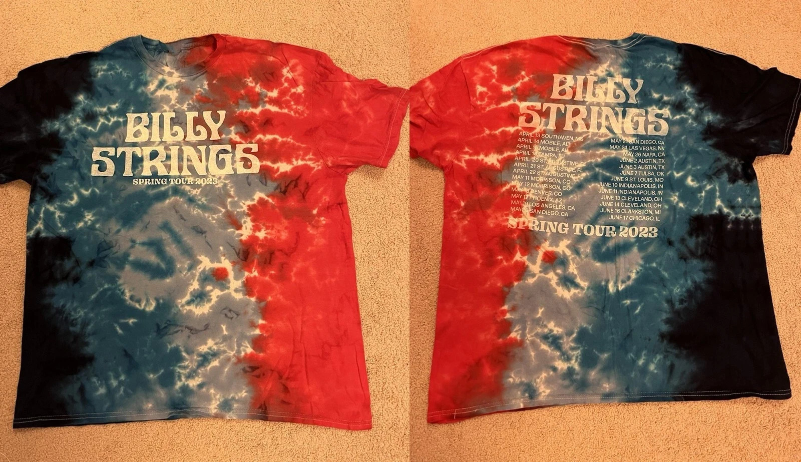 Billy Strings Xl Tie Dye Tour 2023 Concert AOP 3D Shirt Unisex S-5XL 04UR5 gallery
