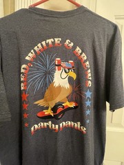 Party Pants Red White and Brews Double Sided T-Shirt Men’s X-Large NWT