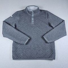 Marine Layer Crobet Pullover Mens Medium Charcoal Gray Snap Quilted Reversible