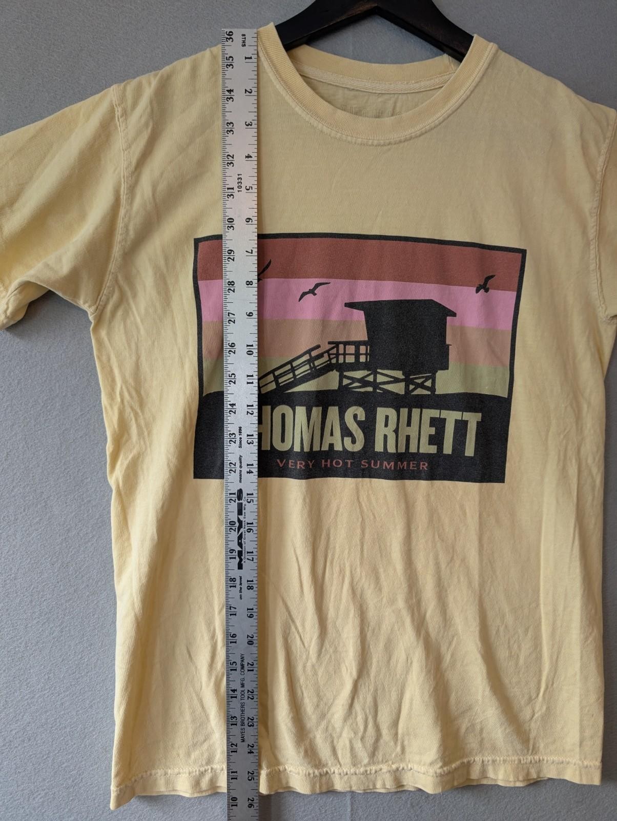 Thomas Rhett Very Hot Summer Tour Adult Unisex T-shirt Size Small Pale Yellow gallery