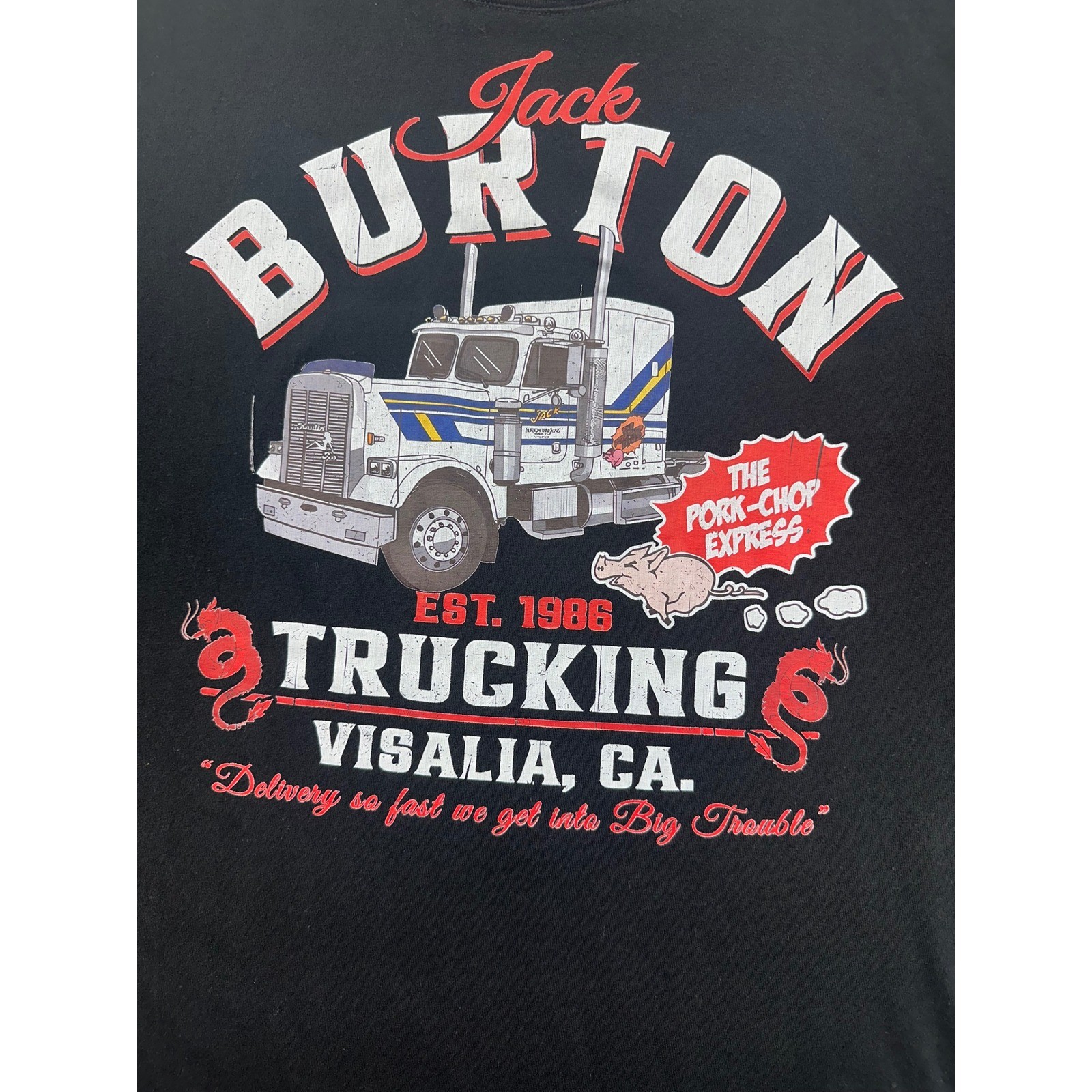 Big Trouble in Little China Jack Burton Trucking TShirt Black Mens 5XL Cotton gallery