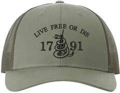 Live Free Or Die 2A Richardson Embroidered One Size Fits All Trucker Hats