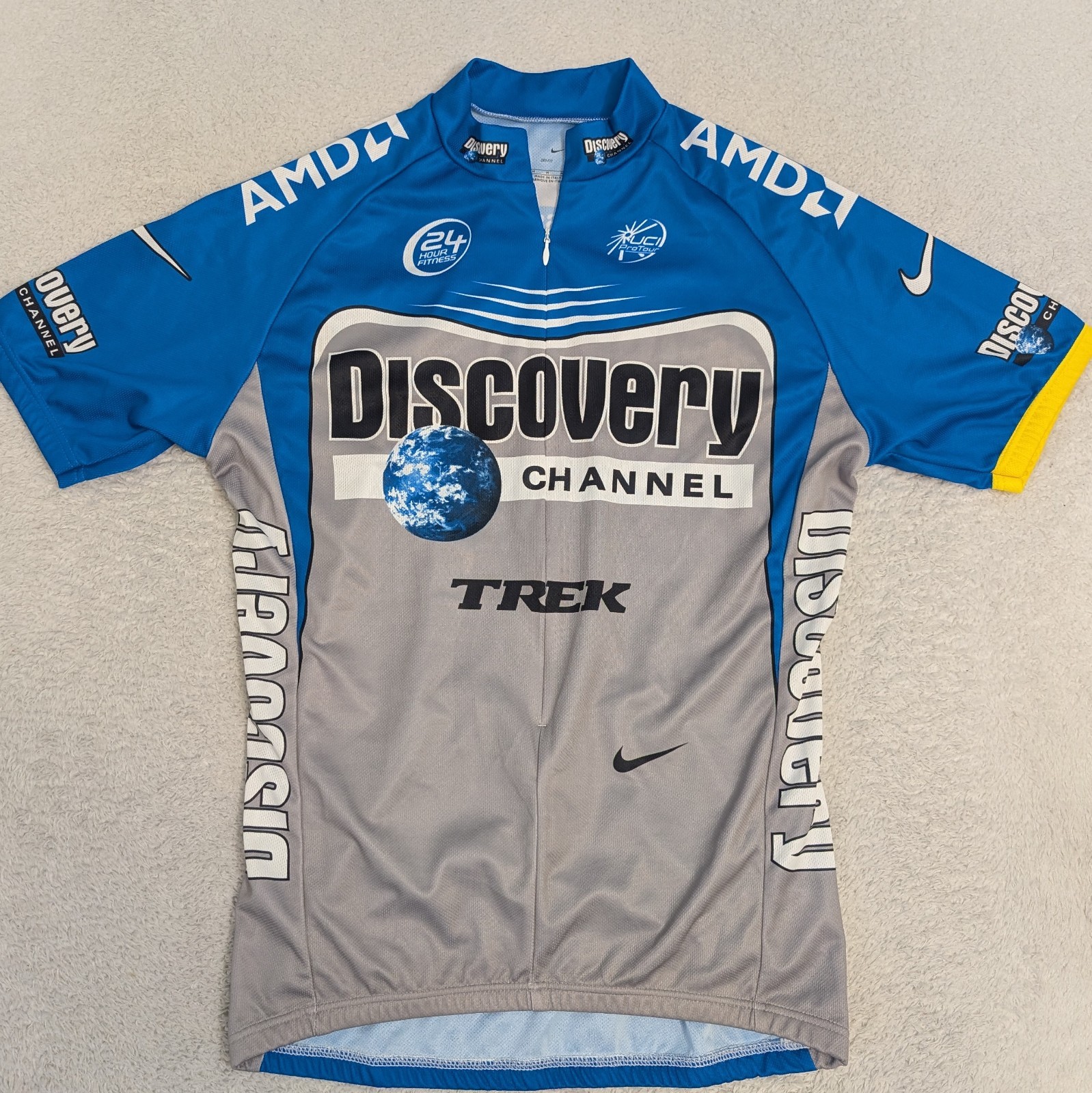 Men’s Nike Discovery Channel Cycling Jersey Trek Team Big Logo Size Medium