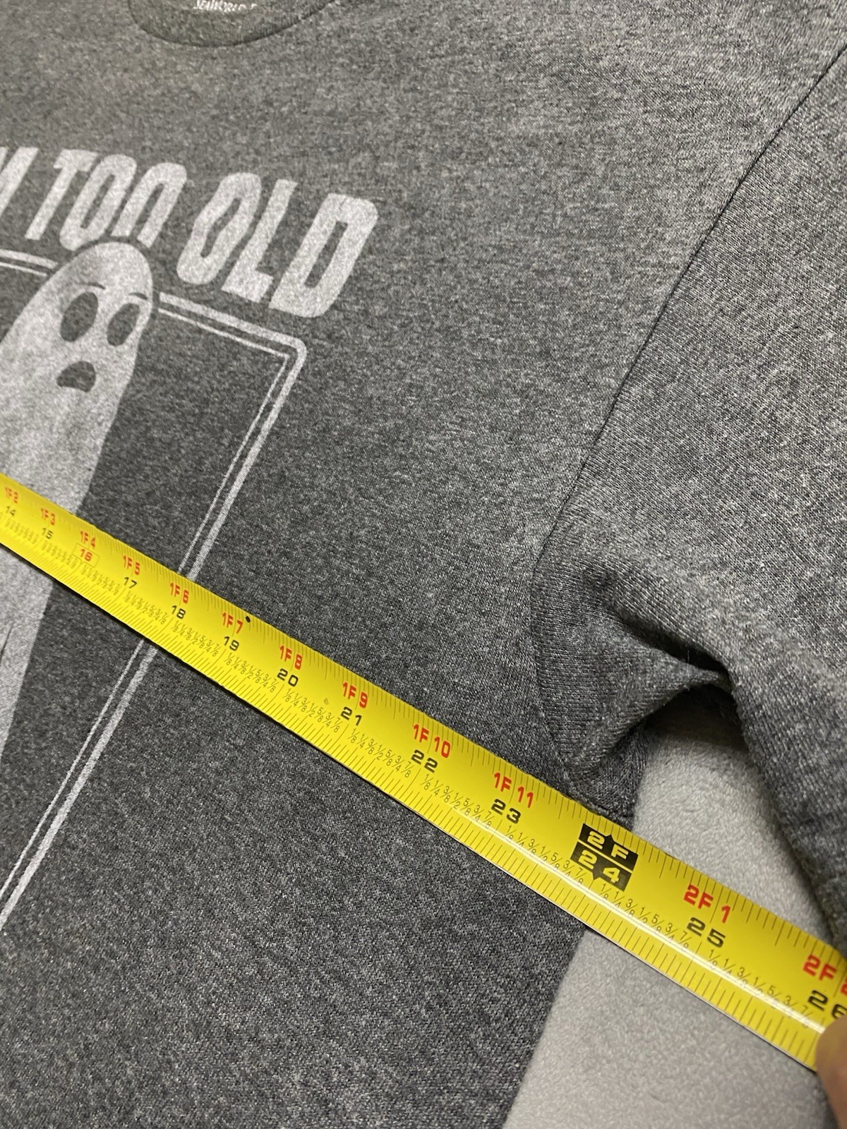 SeaWorld Halloween T Shirt XL Gray Ghost Funny Graphic Too Old For This Sheet gallery