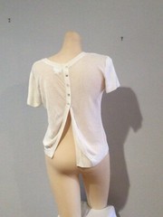 YY Sheer Button Back White Shirt Size Medium