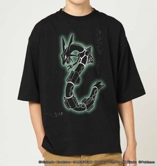 Pokemon Pocket Monsters Rayquaza Big silhouette T-shirt Cotton Black Graniph New