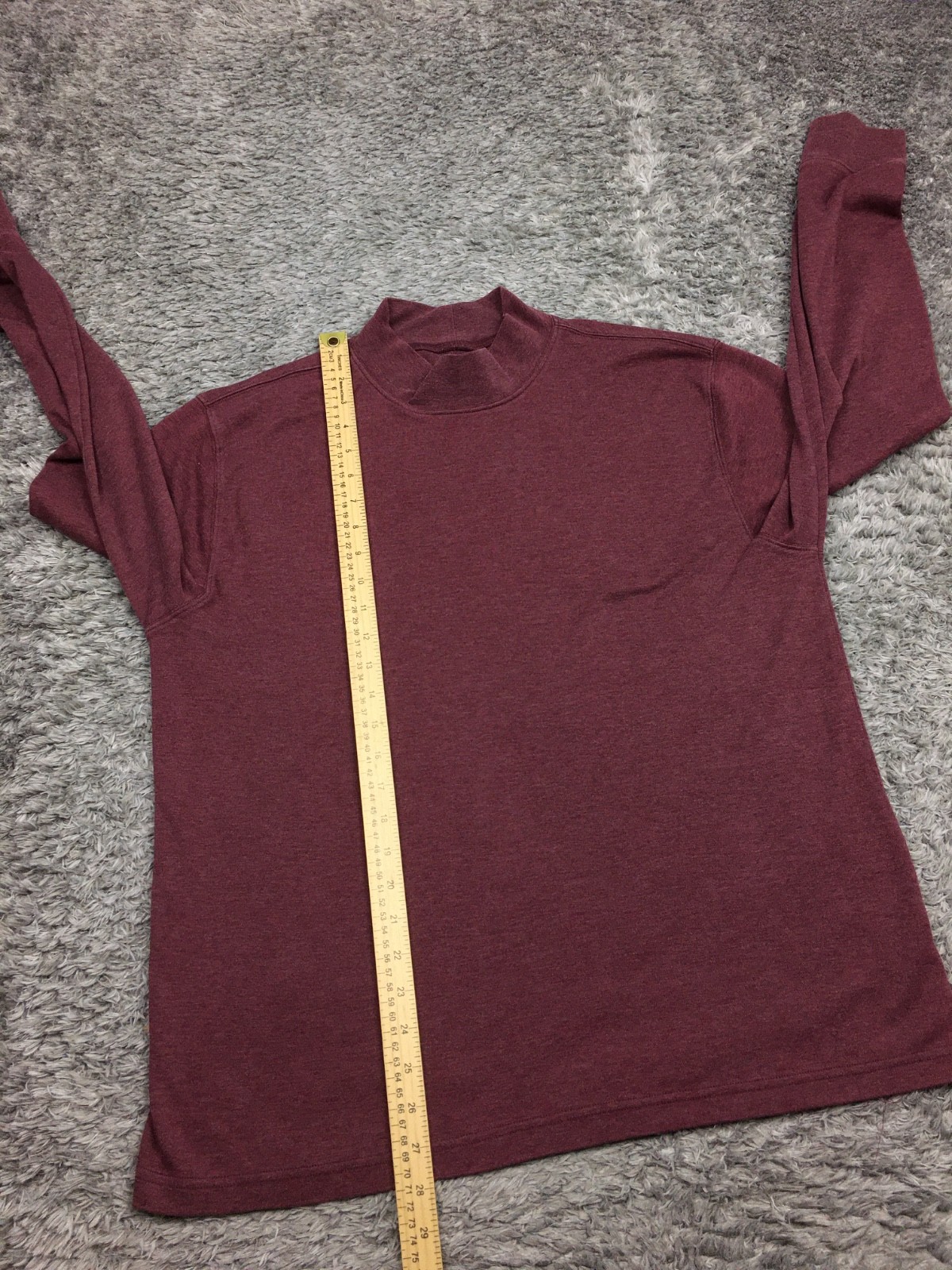 St Johns Bay Mock Neck Shirt Mens Size Large Red Cotton Blend gallery