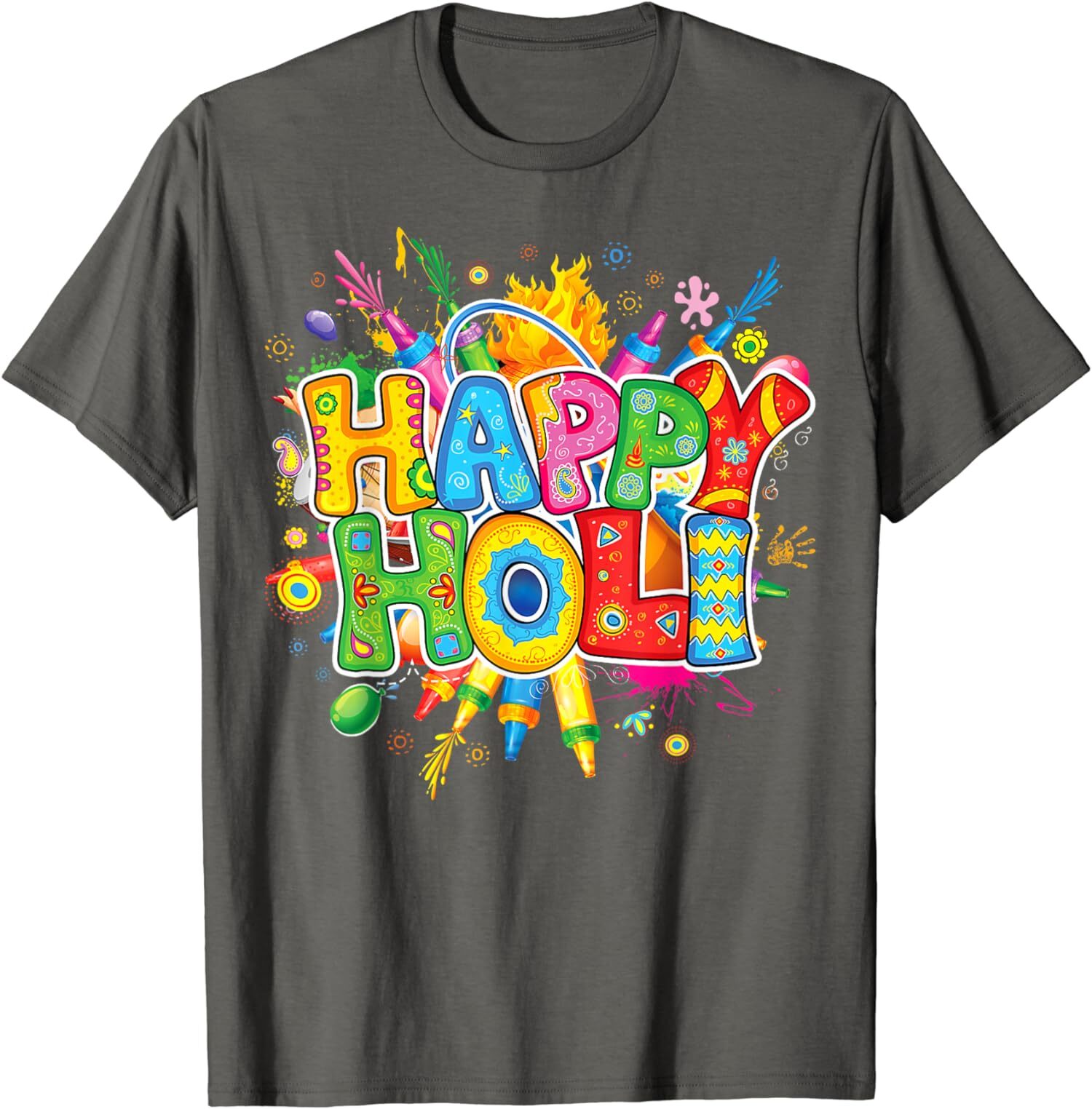 Funny Happy Holi Hindu Festival Quote Design Unisex T-Shirt gallery