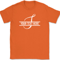 Letter S Monogram Your Text Here Custom T-Shirt Personalized Family Gift Tee