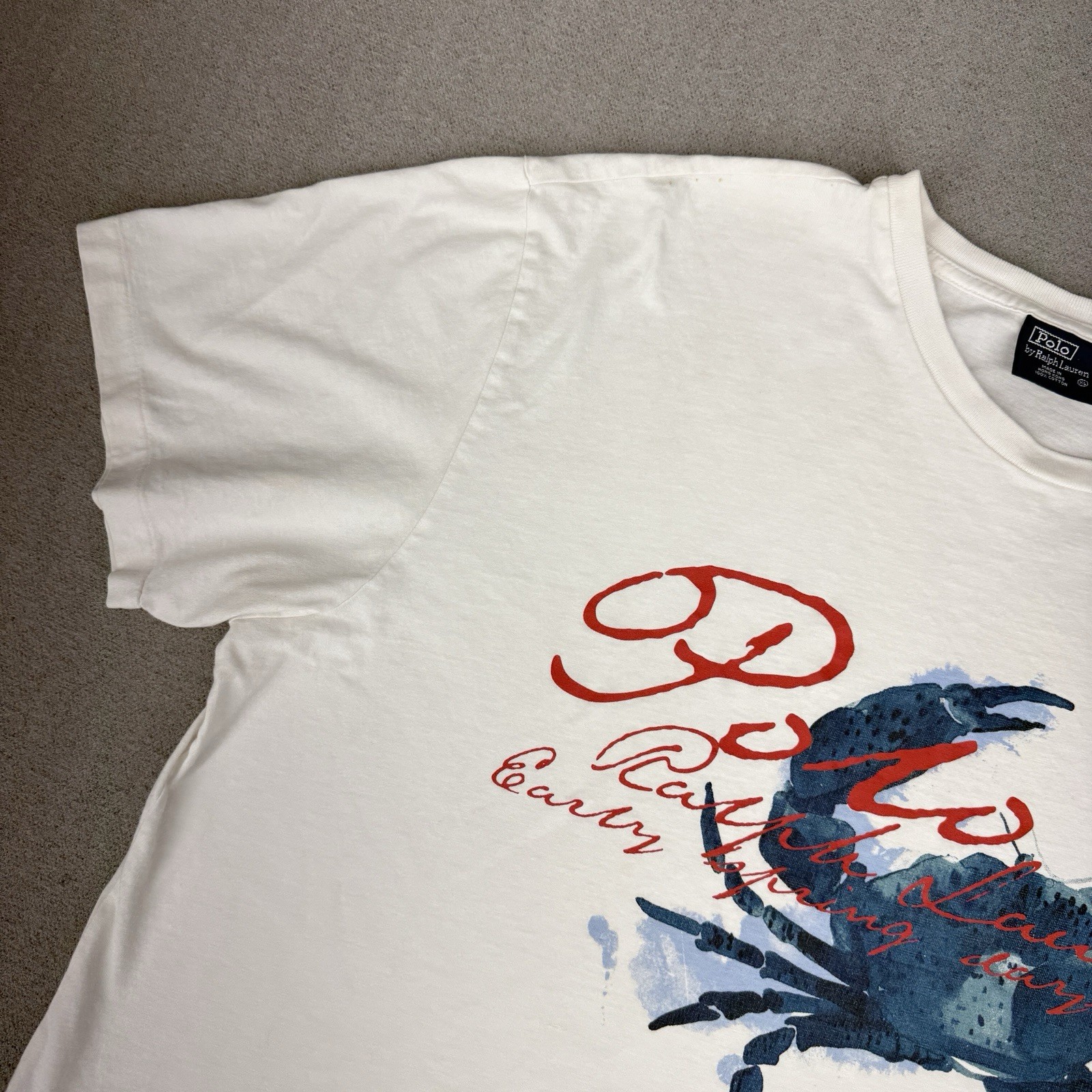 Vintage Polo Ralph Lauren Men’s XL Shirt Crab Print Sport RL 90’s Hong Kong Tee gallery