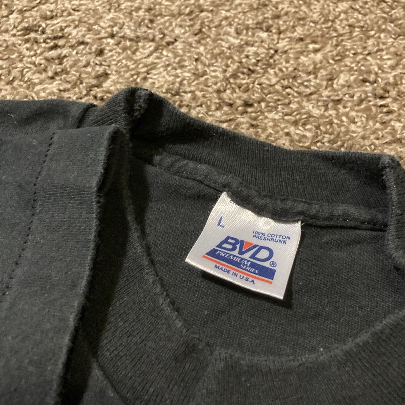 Vintage 90s Blank Black Single Stitch T Shirt S/M USA BVD Basic Essential gallery