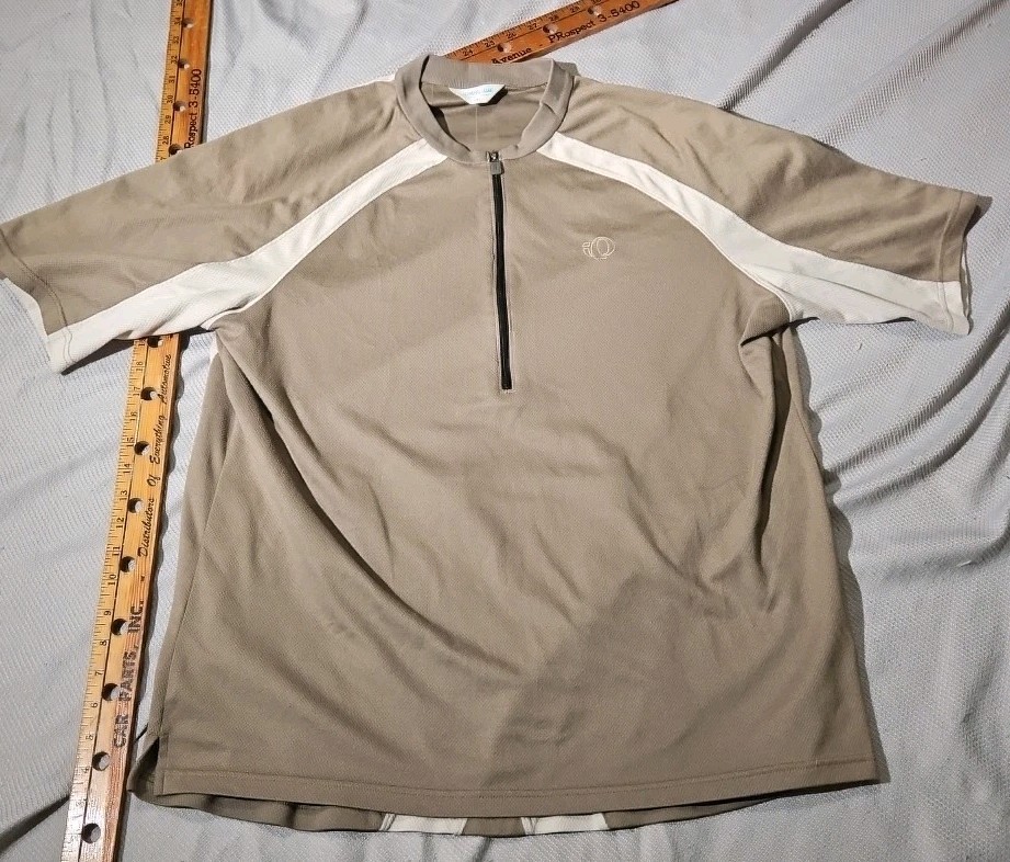 Vintage Pearl Izumi Cycling Shirt Men XL Brown 1/4 Zip Crew Neck Zip Back Pocket gallery
