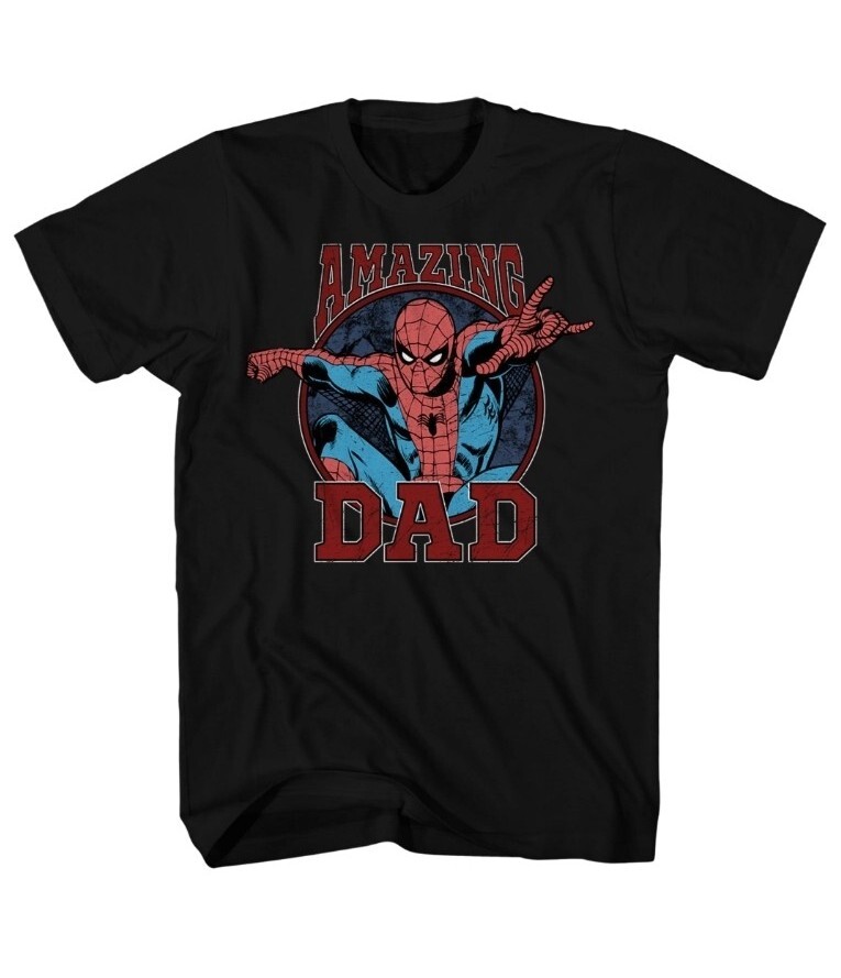 MEN'S TEE MARVEL SPIDER-MAN DAD GRAPHIC DESIGN T-SHIRT SIZE S ( 34 - 36 ) NEW gallery