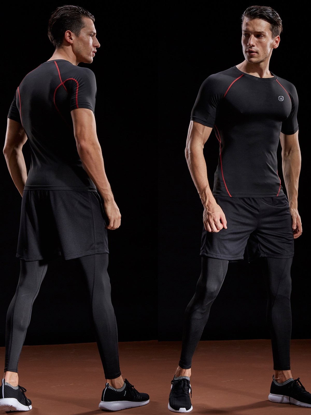 NELEUS Men's 3 Pack Compression Baselayer Athletic Workout T Shirts,5022,Blac... gallery