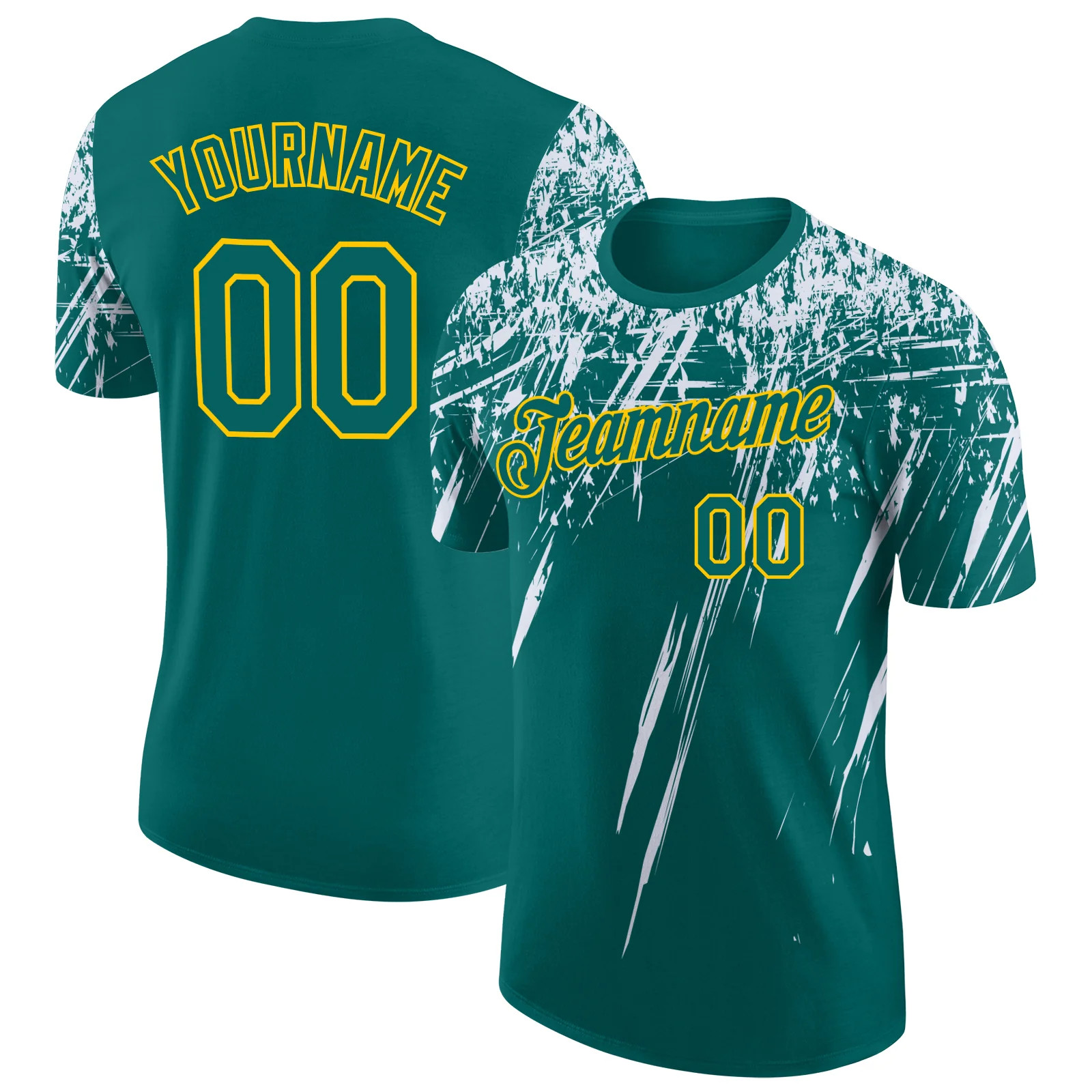 Custom Teal Yellow Distressed Art Shirt Unique Birthday Gift For Women gallery