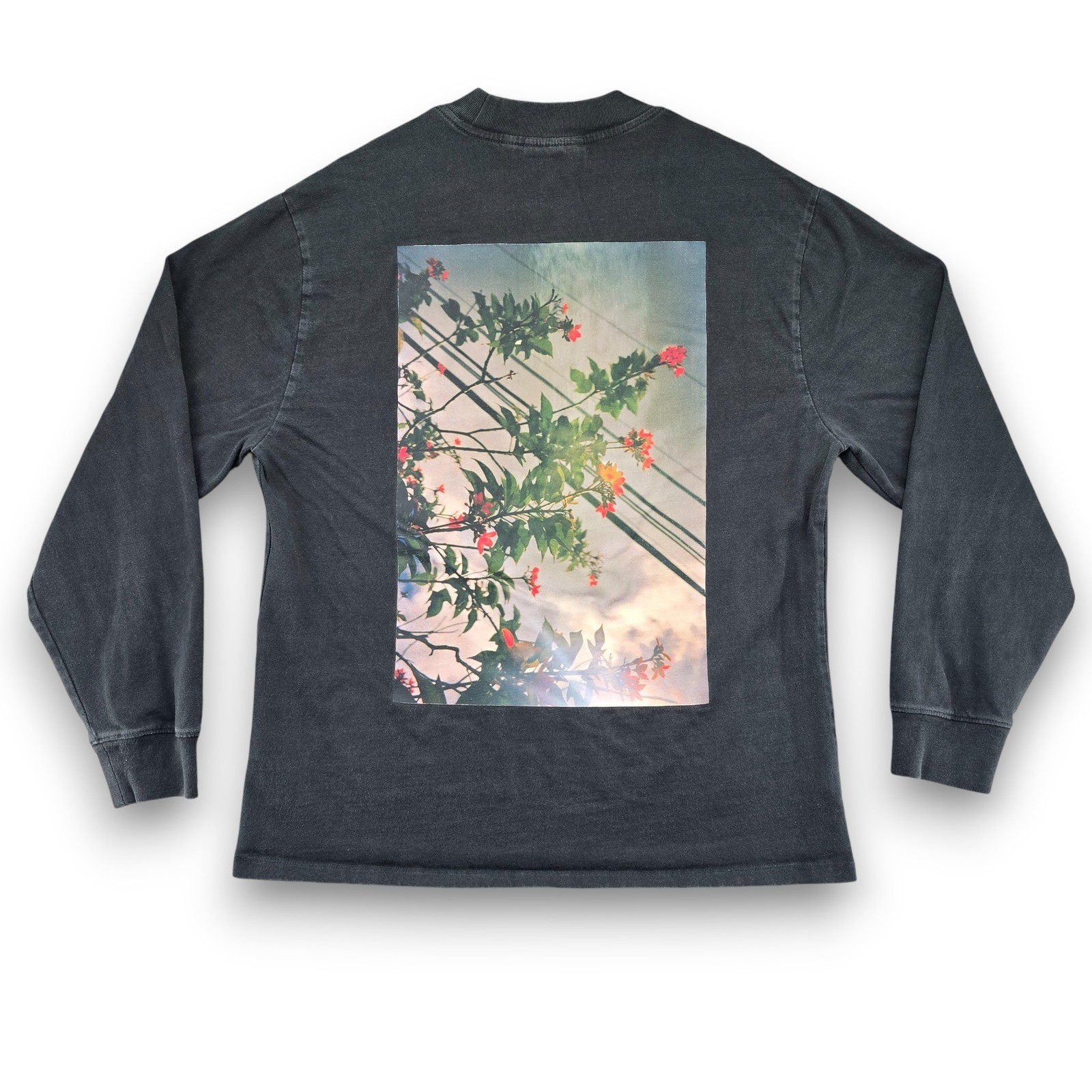 FEAR OF GOD ESSENTIALS Long Sleeve T Shirt Floral Photo Print Black Mens Medium gallery