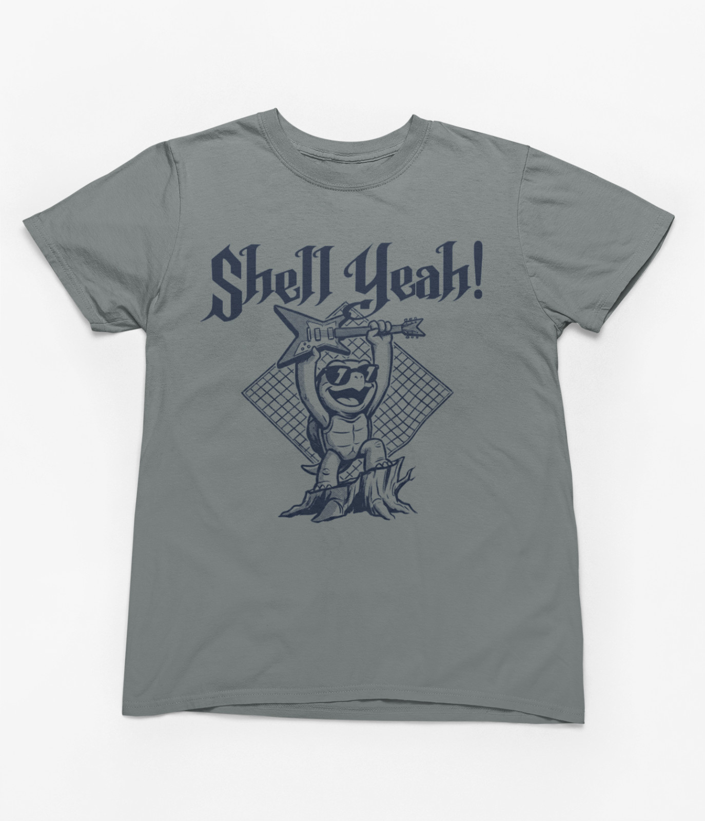 Shell Yeah Turtle pet Rock & Roll grunge college T-Shirt Funny Guitar Music Tee gallery